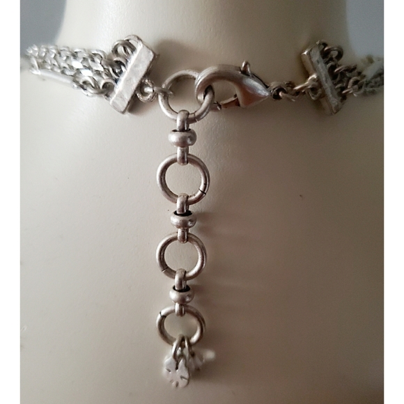 Silver Necklace Adjustable 3- Strands attached - Picture 4 of 6